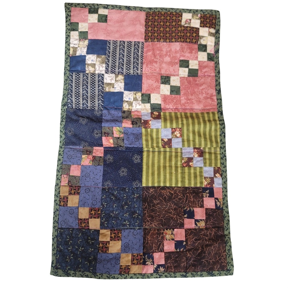 Cottagecore Handmade Quilted Patchwork Table Runner Placemat Rustic Country 2 pc - Picture 2 of 9